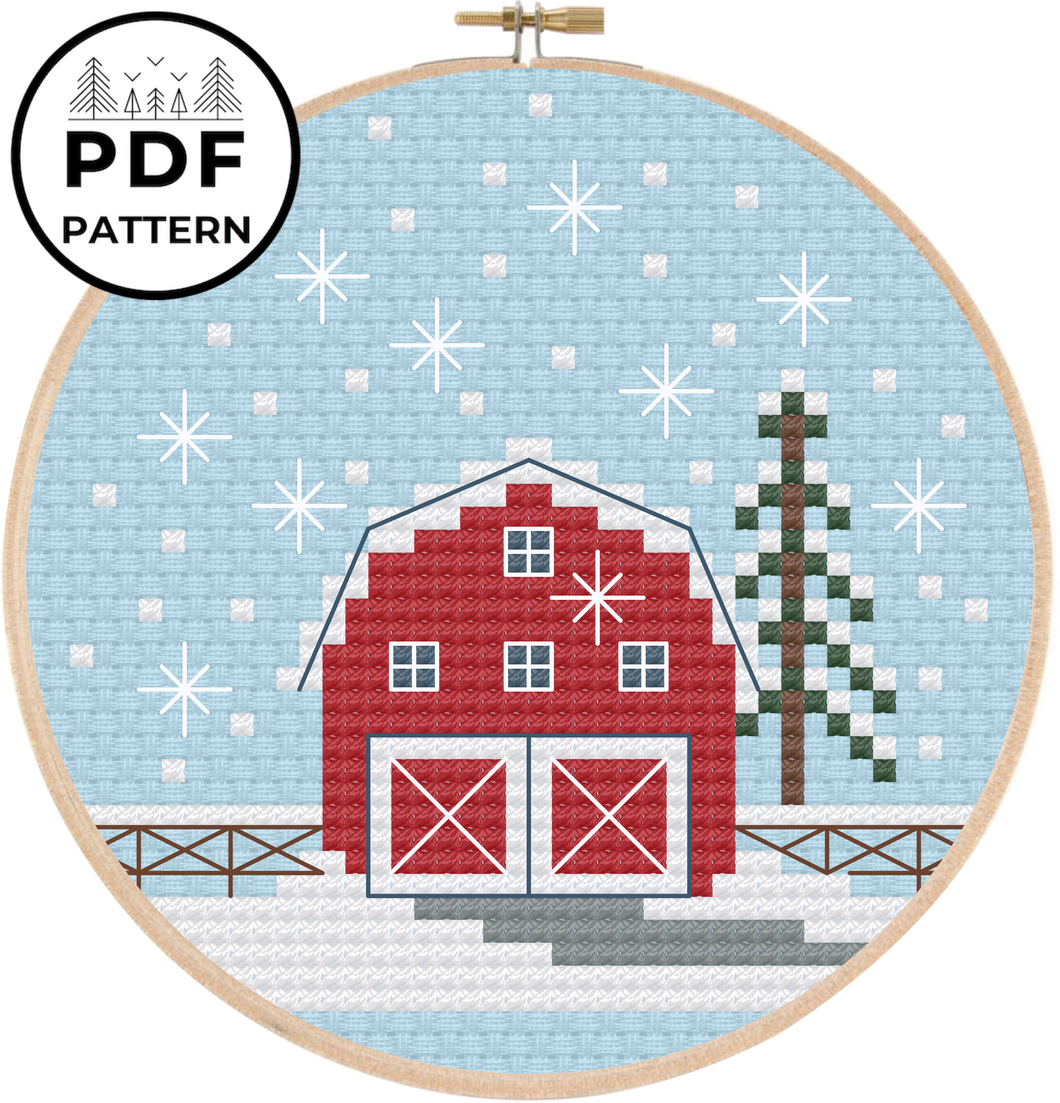 Patron - Grange sous la neige