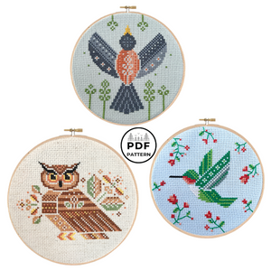 Seasonal Birds Pattern Trio